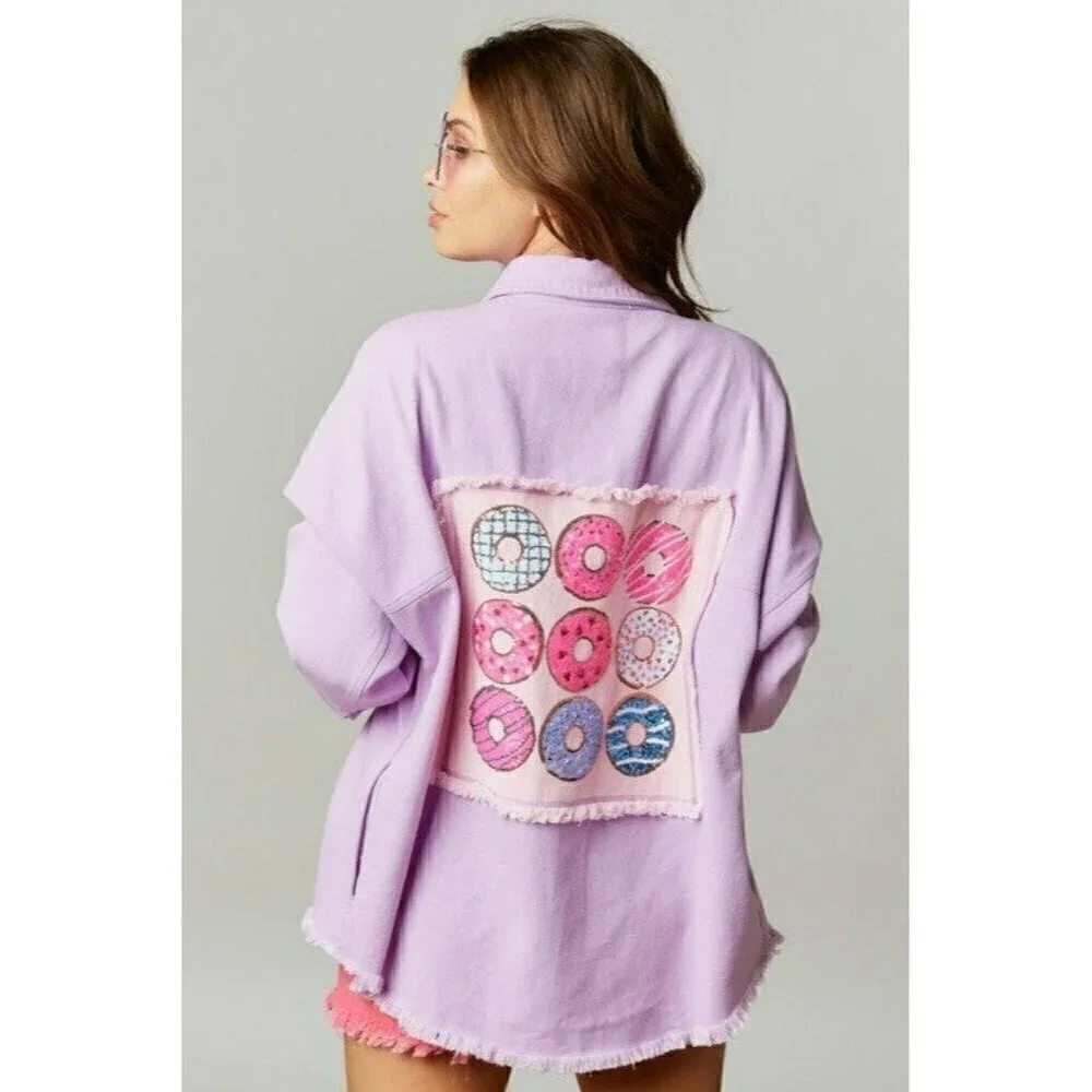 Donut Skip This Shacket in Lavender - Picture 2 of 12